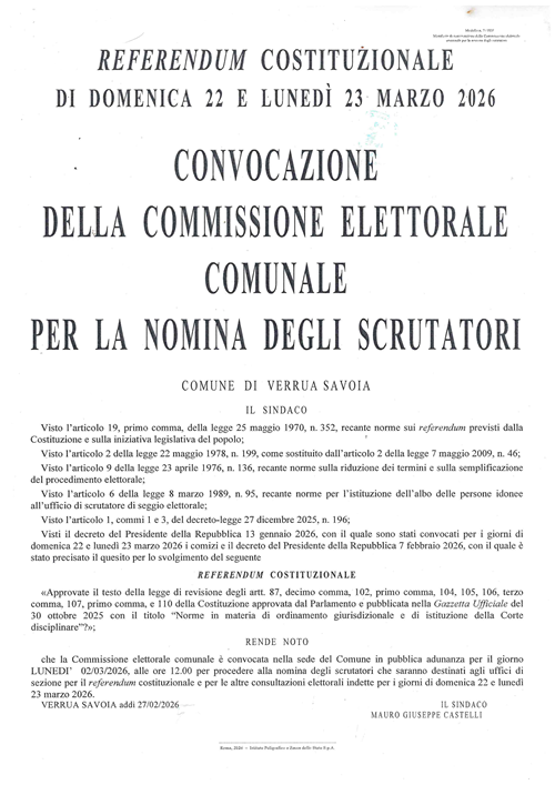 Referendum Costituzionale 22-23 Marzo 2026