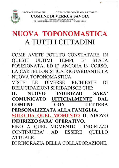 Toponomastica